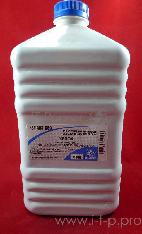 Тонер XEROX Phaser 5500/3610, WC 5222/5225/5230/5740, WC Pro245/255 (фл. 650г) B&W Standart фас. Рос