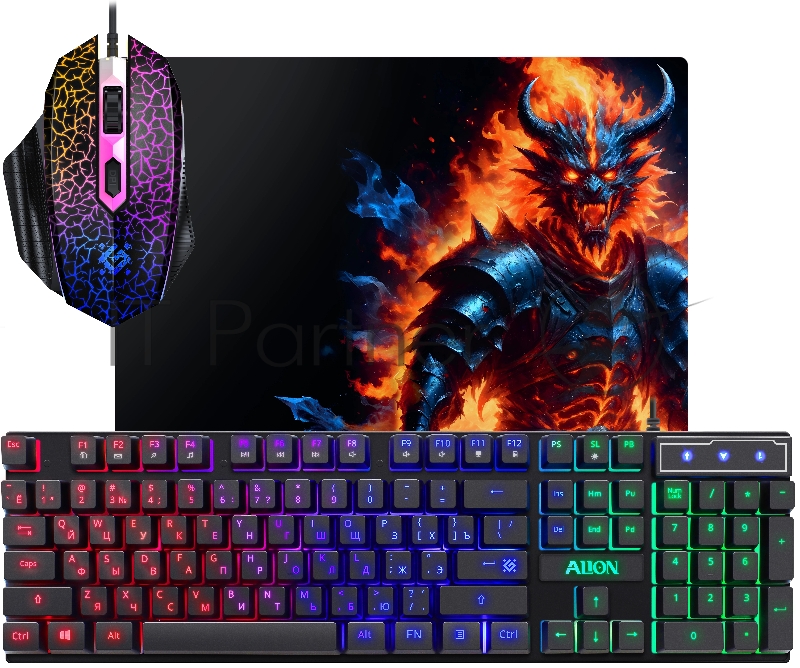 Беспроводная клавиатура/мышь ALION GS-987 RU BLACK 52987 DEFENDER