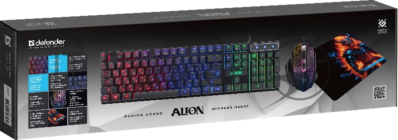Беспроводная клавиатура/мышь ALION GS-987 RU BLACK 52987 DEFENDER