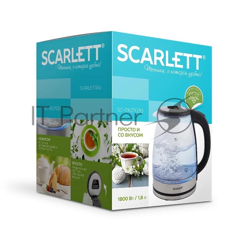Чайник SCARLETT SC-EK27G30 STEEL