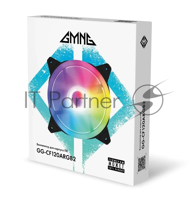Вентилятор GMNG GG-CF120ARGB2-PWMBK ARGB 120x120x25mm черный 4-pin 20-28dB 130gr Ret