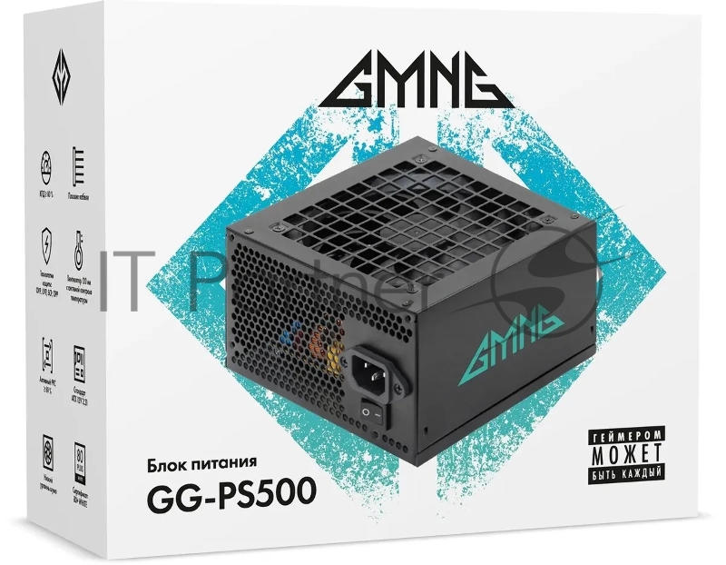 Блок питания GMNG ATX 500W GG-PS500 80+ (20+4pin) APFC 120mm fan 6xSATA RTL