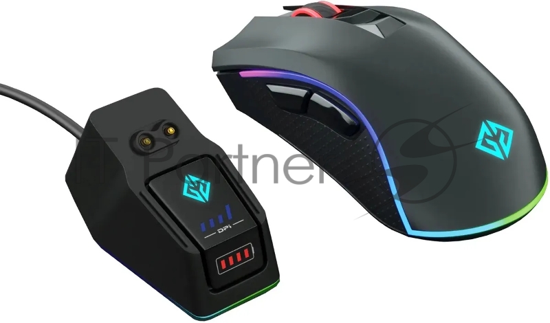 Мышь GMNG GG-MS400WO черный оптическая (10000dpi) беспроводная USB (7but)