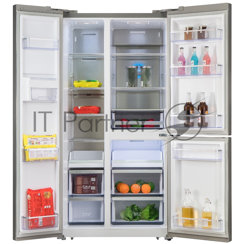 Холодильник BIRYUSA TD 563 I, Нержавеющая сталь, 207/223л, Side-by-side