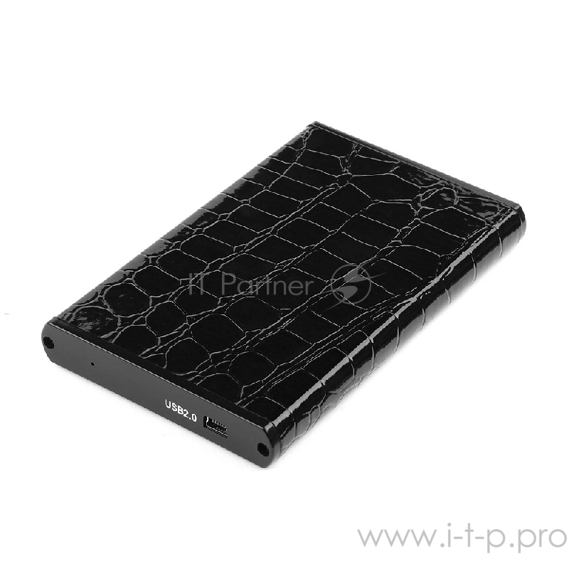 Контейнер Gembird EE2-U2S-70L для 2.5 SATA HDD, алюминиевый, черный, с рисунком (USB2.0)