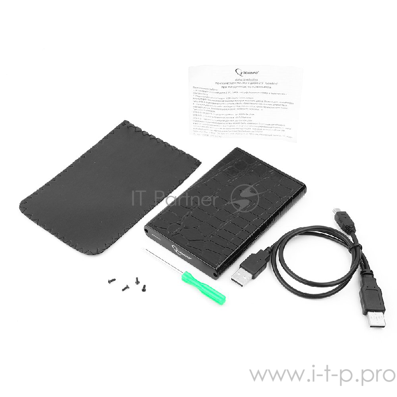 Контейнер Gembird EE2-U2S-70L для 2.5 SATA HDD, алюминиевый, черный, с рисунком (USB2.0)