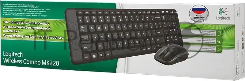 Комплект беспроводной клавиатура+мышь Logitech MK220 black (920-003236)