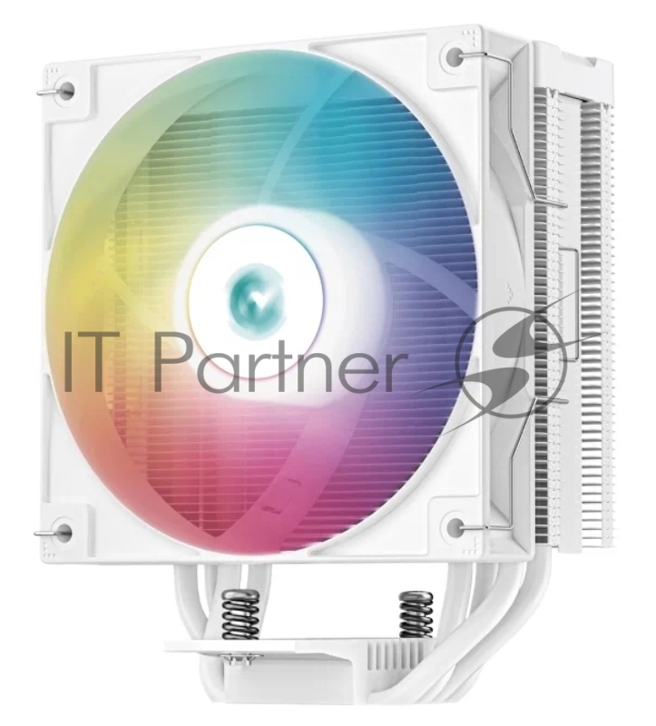 Кулер DEEPCOOL AG400 DIGITAL WH ARGB LGA1700/1200/115X/AM5/AM4 (9шт/кор, TDP 220W, PWM, ARGB Fan 120mm, 4 тепл. трубки, белый) RET