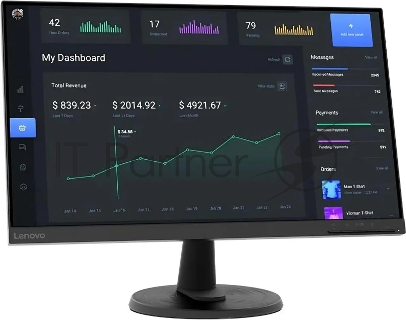 Монитор Lenovo 23.8 ThinkVision C24-40 черный VA 4ms 16:9 HDMI матовая 250cd 178гр/178гр 1920x1080 75Hz FreeSync VGA FHD 3.3кг