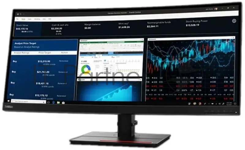 Монитор Lenovo 34 ThinkVision P34w-20 черный IPS LED 6ms 21:9 HDMI M/M HAS Piv 300cd 178гр/178гр 3440x1440 60Hz DP WQ HD 2K (1440p) USB 10.8кг