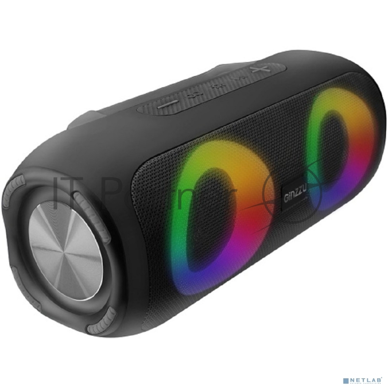 Колонка BlueTooth Ginzzu GM-918B, 3,6Ah/TWS/USB/TF/AUX/RGB