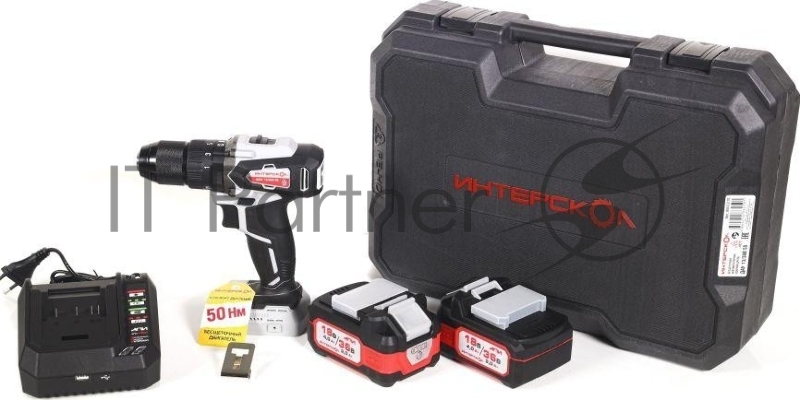Дрель-шуруповерт аккумуляторная INTERSKOL DAU-13/36V 50