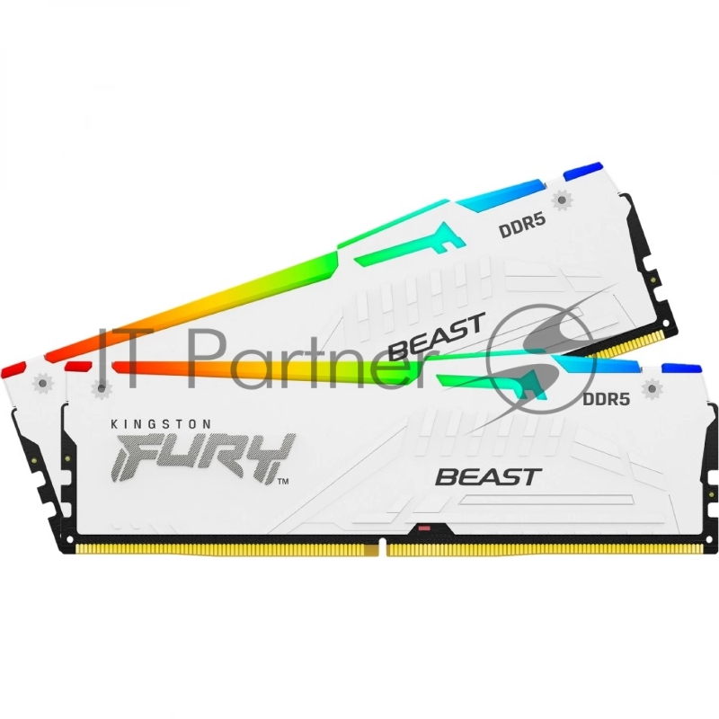 Комплект модулей памяти Kingston 32GB DDR5 6000MHz DIMM FURY Beast White RGB (2х16gb),CL40