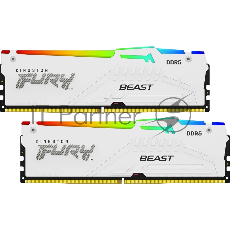 Комплект модулей памяти Kingston 32GB DDR5 6000MHz DIMM FURY Beast White RGB (2х16gb),CL40