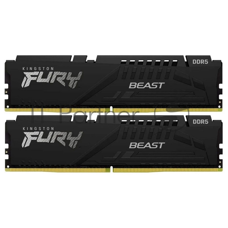 Комплект модулей памяти Kingston 64GB DDR5 6000 DIMM CL30 FURY Beast Black XMP Non-ECC Unbuffered DIMM (Kit of 2) 2RX8 30-36-36 1.4V 288-pin 16Gbit
