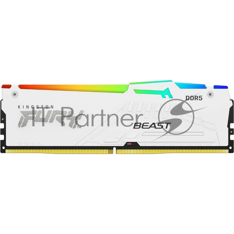 Модуль памяти Kingston 32GB 6000Mhz DDR5 CL36 K2 Fury Beast White RGB kit 2*16 CL36