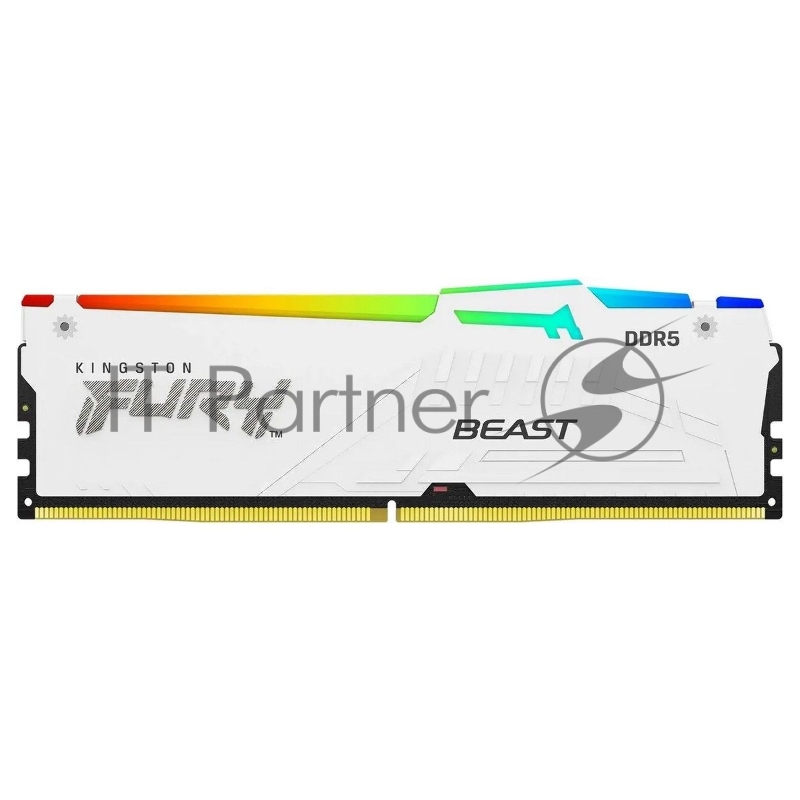 Модуль памяти Kingston 32GB DDR5 6000 DIMM CL30 FURY Beast White RGB EXPO Non-ECC Unbuffered DIMM 2RX8 30-36-36 1.4V 288-pin 16Gbit
