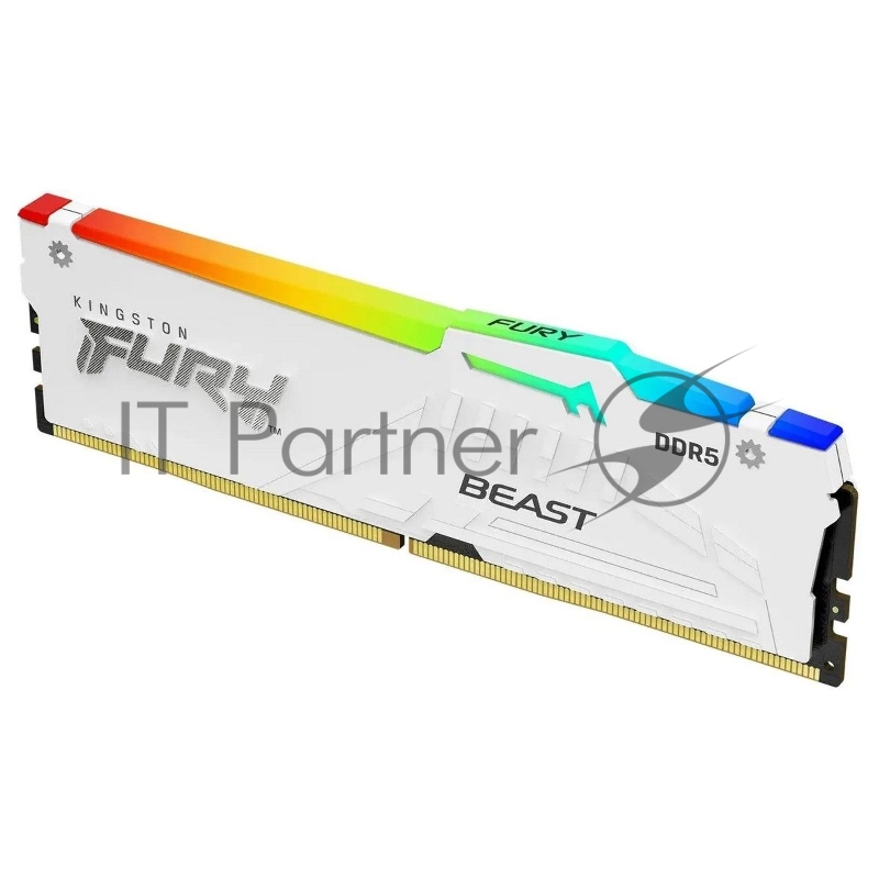 Модуль памяти Kingston 32GB DDR5 6000 DIMM CL30 FURY Beast White RGB EXPO Non-ECC Unbuffered DIMM 2RX8 30-36-36 1.4V 288-pin 16Gbit