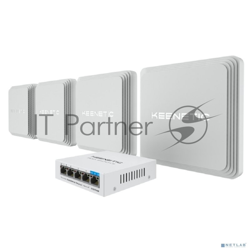 Комплект KEENETIC Orbiter Pro 4-Pack + PoE+ switch 5 bundle