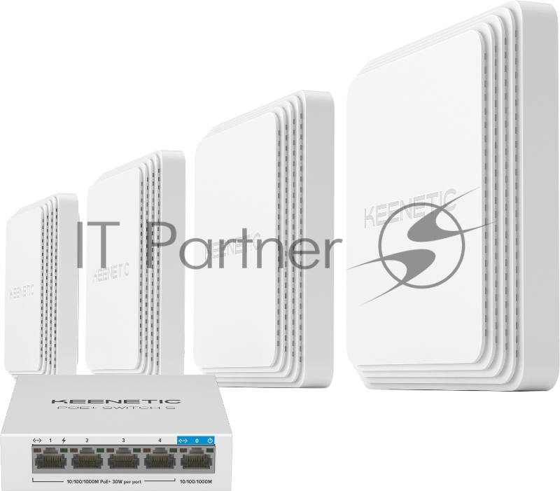 Комплект KEENETIC Orbiter Pro 4-Pack + PoE+ switch 5 bundle