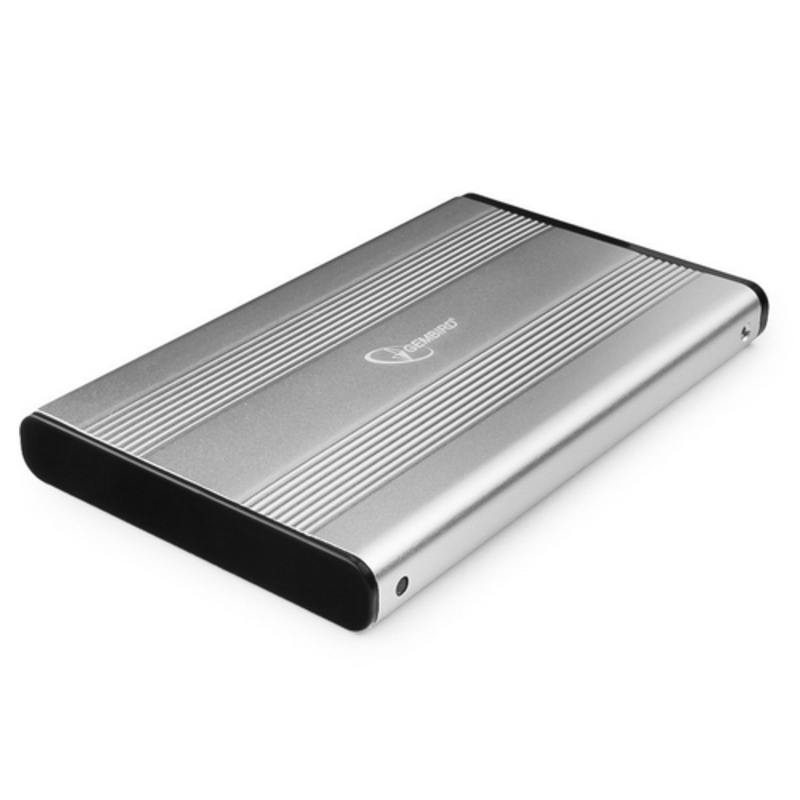 Контейнер Gembird EE2-U2S-5-S для 2.5 SATA HDD, алюминиевый, серебр. (USB2.0)