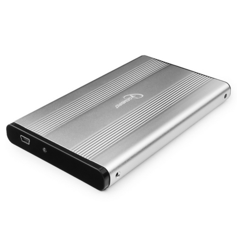 Контейнер Gembird EE2-U2S-5-S для 2.5 SATA HDD, алюминиевый, серебр. (USB2.0)