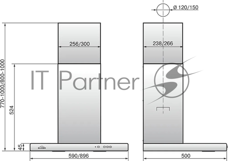 Вытяжка ELIKOR Квадра 90П-650-К3Д белый