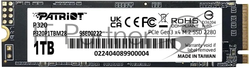 SSD жесткий диск PATRIOT M.2 2280 1TB P320 P320P1TBM28 PATRIOT