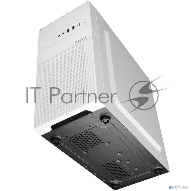 Корпус компьютерный Ginzzu D290 2*USB 2.0,AU White Window
