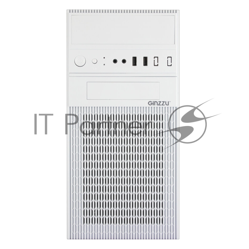 Корпус компьютерный Ginzzu D290 2*USB 2.0,AU White Window