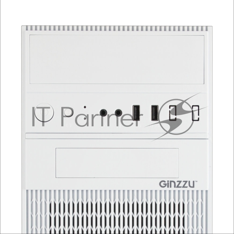 Корпус компьютерный Ginzzu D290 2*USB 2.0,AU White Window