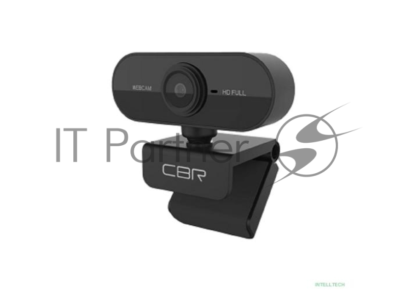 Веб-камера CBR CW 852FHD Black с матрицей 2 МП, разрешение видео 1920х1080, USB 2.0, встроенный микрофон с шумоподавлением, фикс.фокус, крепление на мониторе, длина кабеля 1,5 м, цвет чёрный