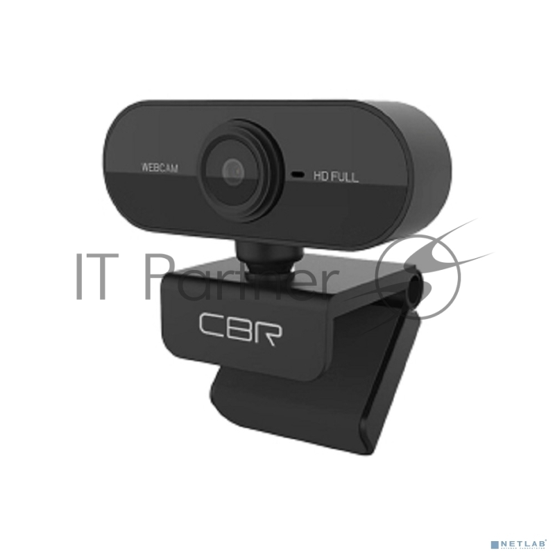 Веб-камера CBR CW 852FHD Black с матрицей 2 МП, разрешение видео 1920х1080, USB 2.0, встроенный микрофон с шумоподавлением, фикс.фокус, крепление на мониторе, длина кабеля 1,5 м, цвет чёрный