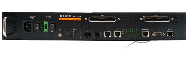 Коммутатор D-Link (DAS-3626/A1A ) 24-порта VDSL2 DSLAM with 2 combo-ports 10/100/1000BASE-T/SFP