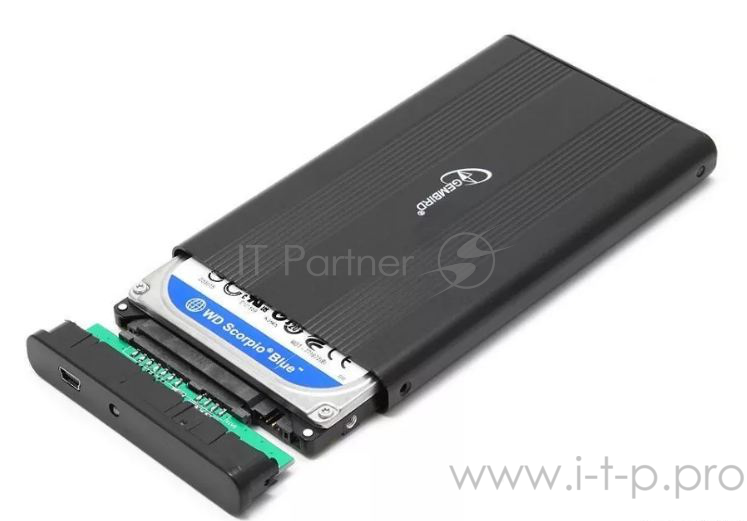 Контейнер Gembird EE2-U2S-5 для 2.5 SATA HDD, алюминиевый, черный (USB2.0)