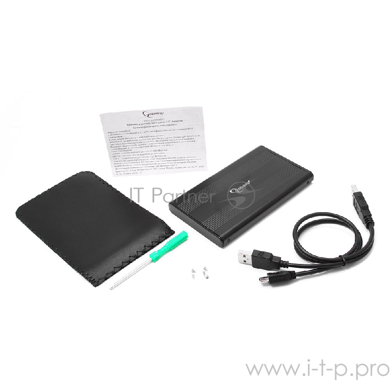 Контейнер Gembird EE2-U2S-5 для 2.5 SATA HDD, алюминиевый, черный (USB2.0)