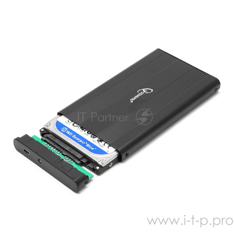Контейнер Gembird EE2-U2S-5 для 2.5 SATA HDD, алюминиевый, черный (USB2.0)