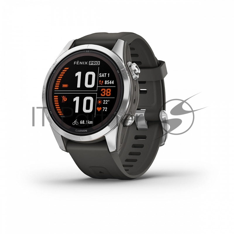 Смарт-часы Garmin Fenix 7s Pro Solar серебристый 42мм