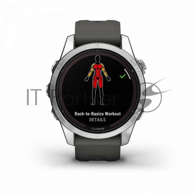 Смарт-часы Garmin Fenix 7s Pro Solar серебристый 42мм