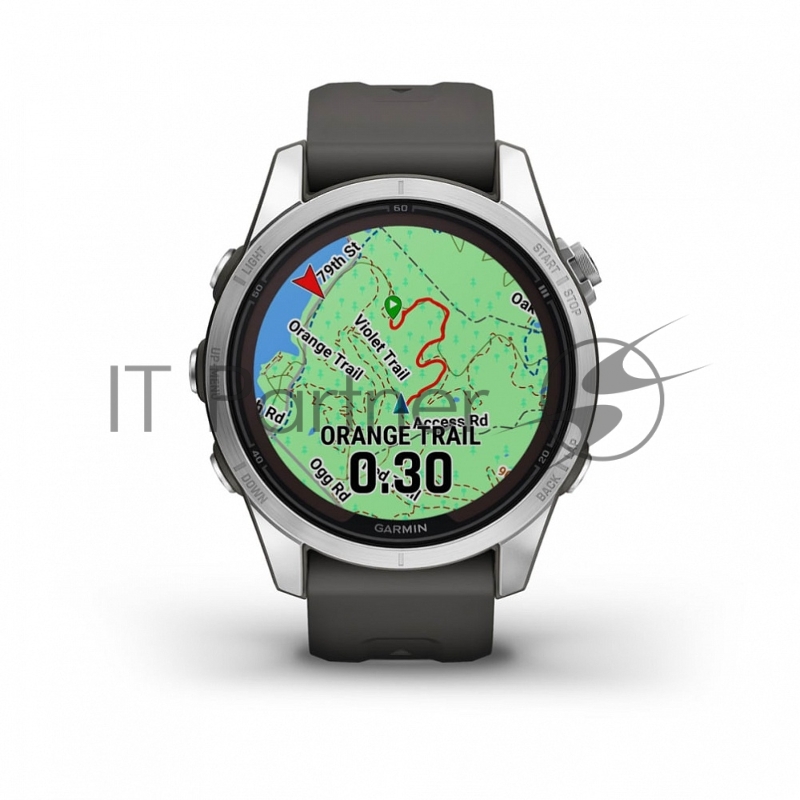 Смарт-часы Garmin Fenix 7s Pro Solar серебристый 42мм