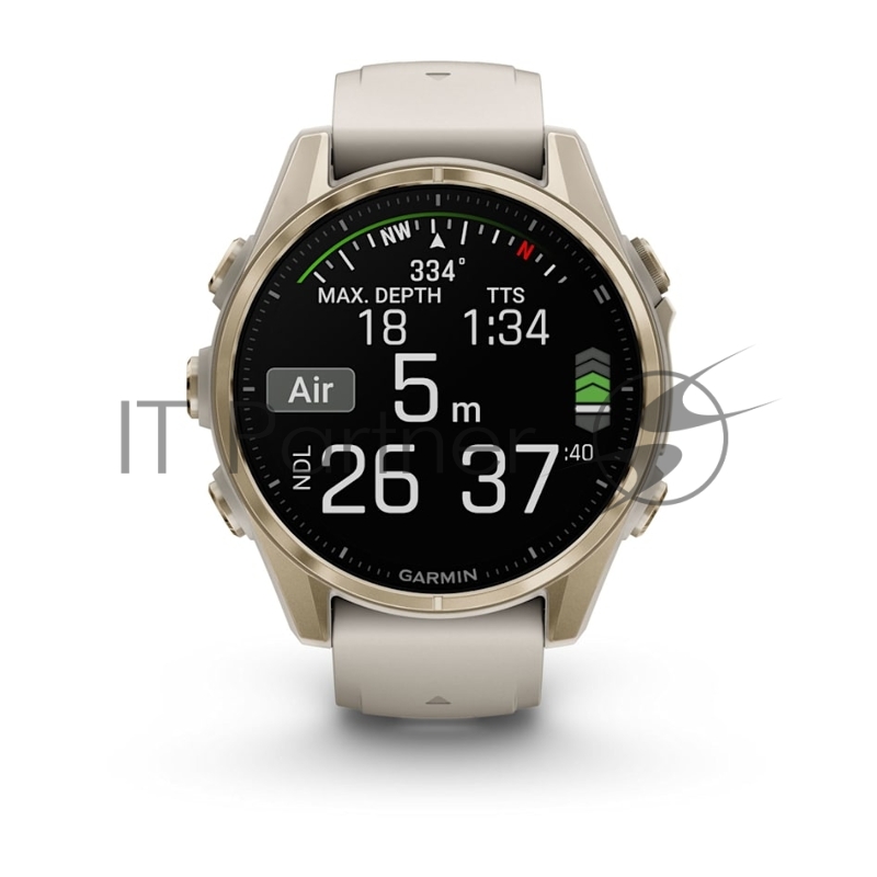 Смарт-часы Garmin Fenix 8 AMOLED Sapphire золотистый, дымчато-серый 43мм