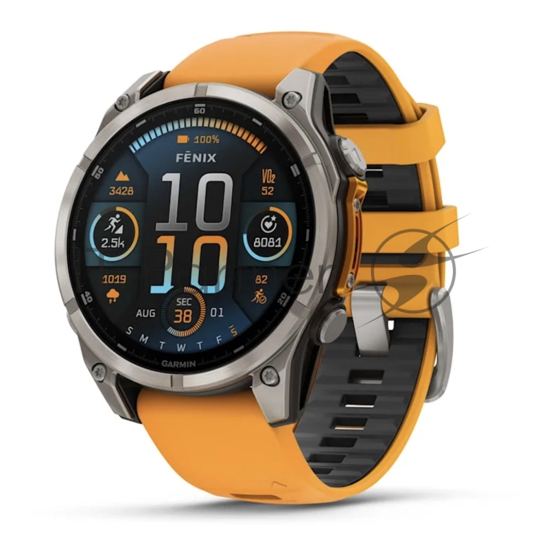 Смарт-часы Garmin Fenix 8 AMOLED Sapphire титановый серый, оранжевый 51мм