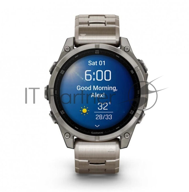 Смарт-часы Garmin Fenix 8 AMOLED Sapphire титановый серый, титановый браслет 47мм