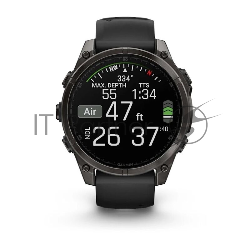 Смарт-часы Garmin Fenix 8 AMOLED Sapphire угольно-черный DLC, черный 47мм