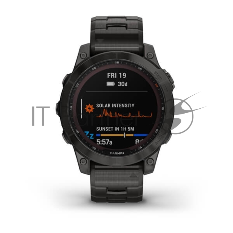 Смарт-часы Garmin Fenix 7 Sapphire Solar титановый угольно-серый 47мм