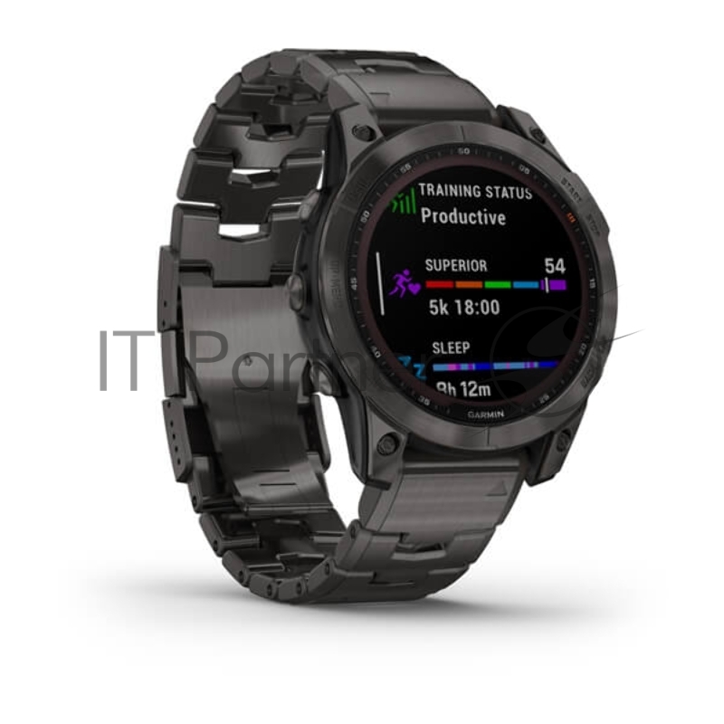 Смарт-часы Garmin Fenix 7 Sapphire Solar титановый угольно-серый 47мм