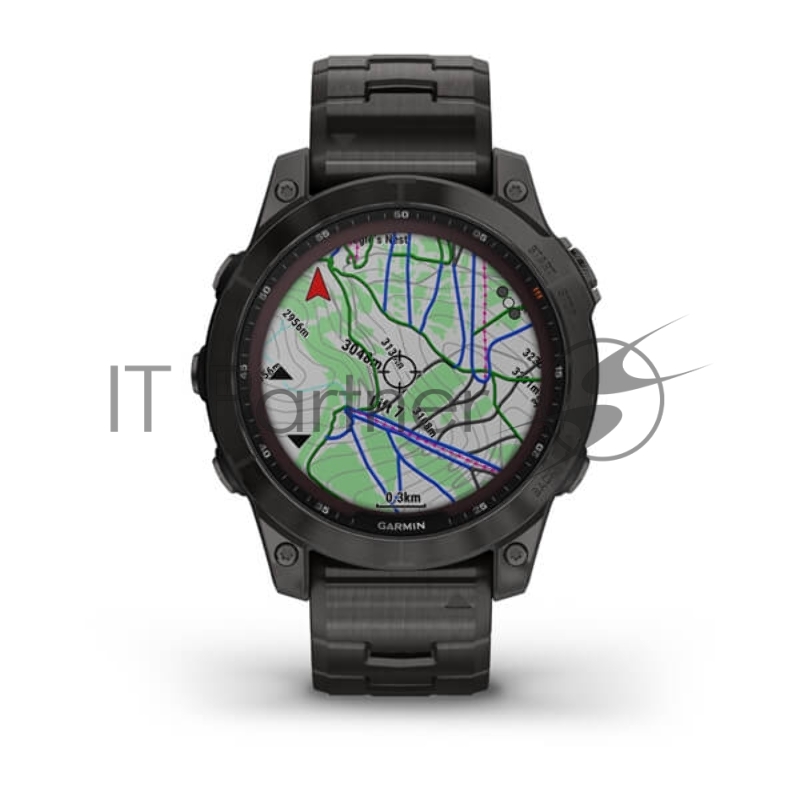 Смарт-часы Garmin Fenix 7 Sapphire Solar титановый угольно-серый 47мм