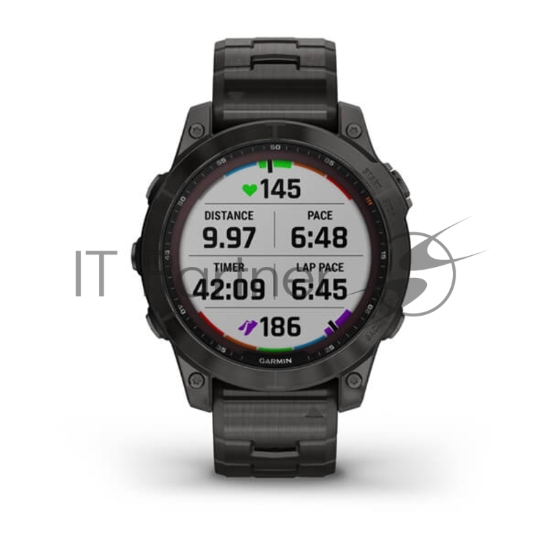 Смарт-часы Garmin Fenix 7 Sapphire Solar титановый угольно-серый 47мм