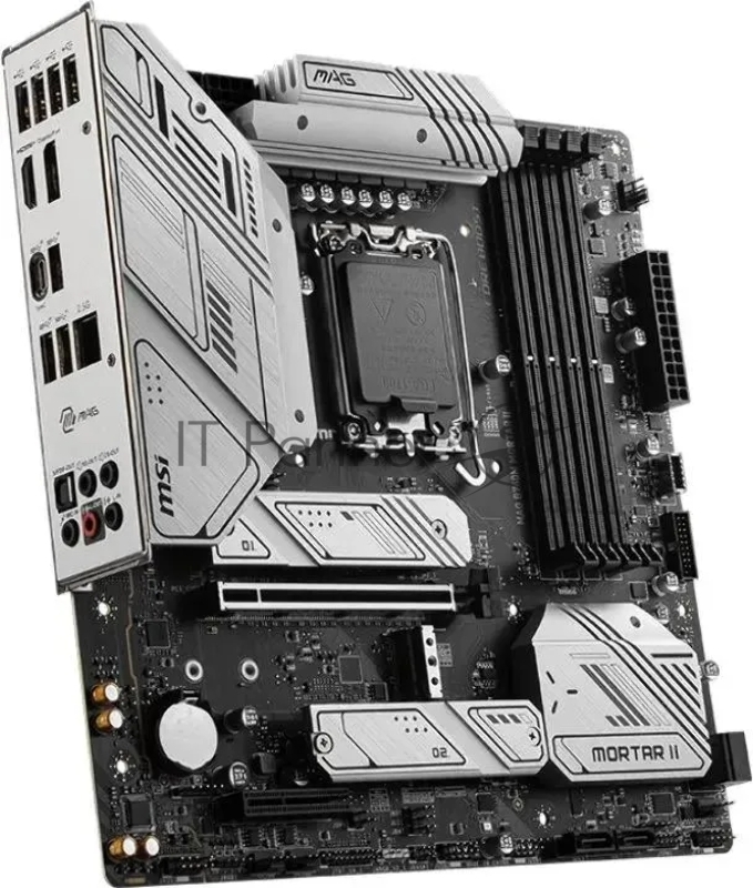 Материнская плата MSI MAG B760M MORTAR II OEM, LGA 1700, Intel B760, 4xDDR5, 4xSATA, 3xM.2, 1xPCI-E 5.0 x16, 1xPCI-E 4.0 x4, 1xHDMI, 1xDisplayPort, 1xUSB Type-C, 1x2.5Gb LAN, 3xUSB-A 2.0, 3xUSB-A 3.2 Gen 2, 5x3.5 мм, 7.1, Micro-ATX