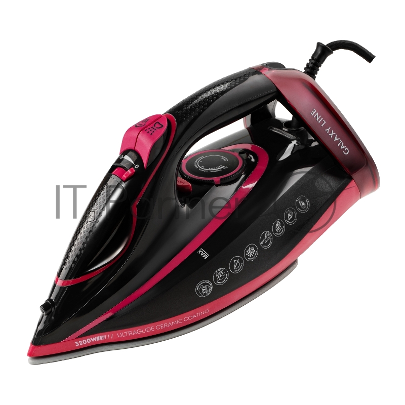 Утюг паровой Galaxy GL 6133 черный с розовым